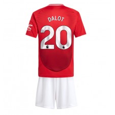 Manchester United Diogo Dalot #20 Hemmaställ Barn 2024-25 Korta ärmar (+ Korta byxor)